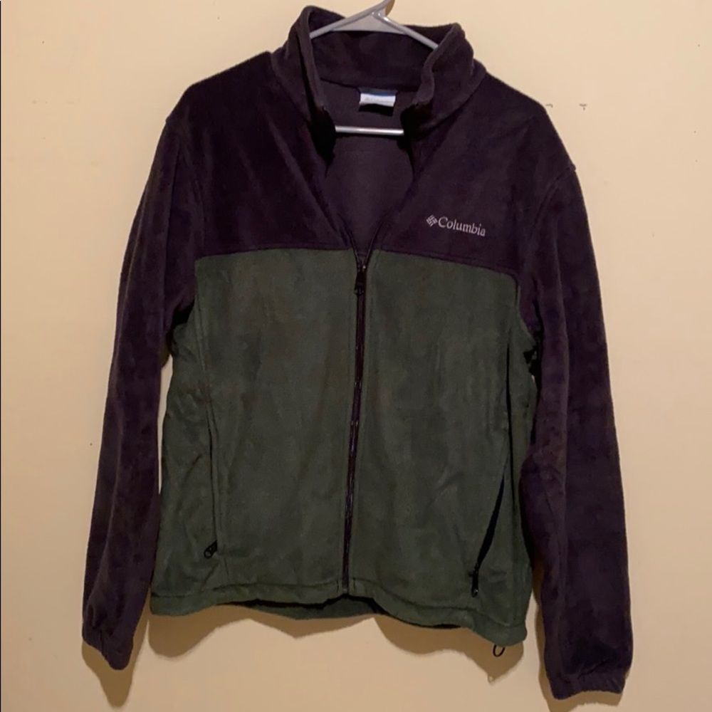 Columbia Zip Up Fleece Green and Black